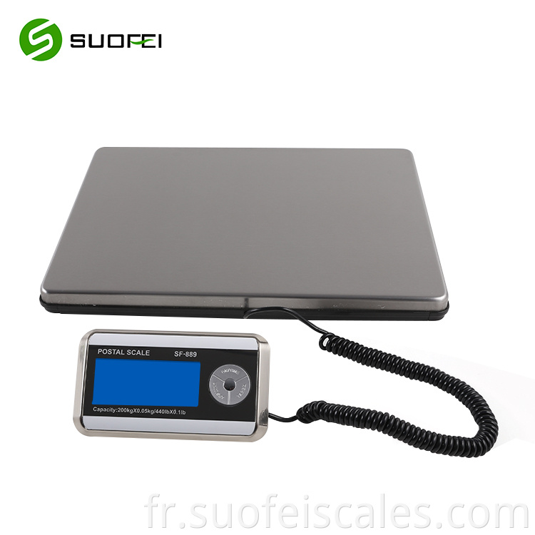 SF-889 200 kg Échelle de pesée portable Échelle de plate-forme numérique Échelle postale avec batterie